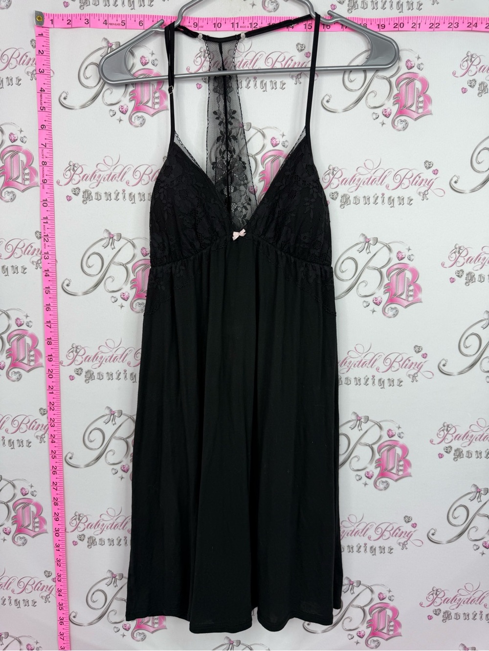 Victoria's Secret Black Lace-Trim Babydoll Chemise
